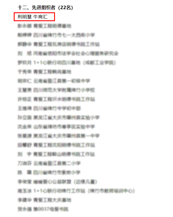 明亮照明集團(tuán)總經(jīng)理荊明慧(光明姐姐)榮獲北京青愛(ài)教育基金會(huì)先進(jìn)組織者