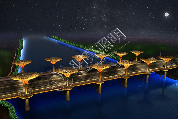 橋梁亮化后效果圖